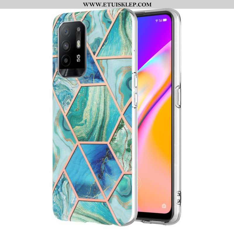 Etui do Oppo A94 5G Błyszczący Geometryczny Marmur